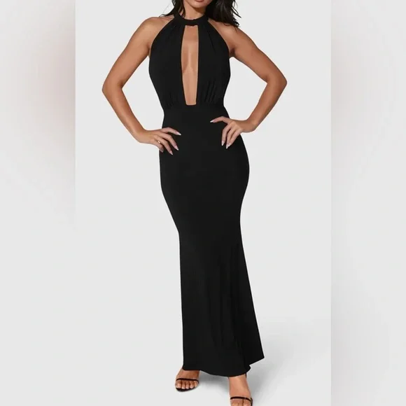 bebe | Dresses | Bebe Black Backless Halter Dress